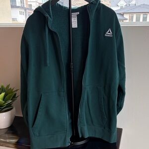 Reebok Men's Dark Green Zip-Up Hoodie